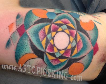 Tattoos - Color Dot Work Mandala - 86199